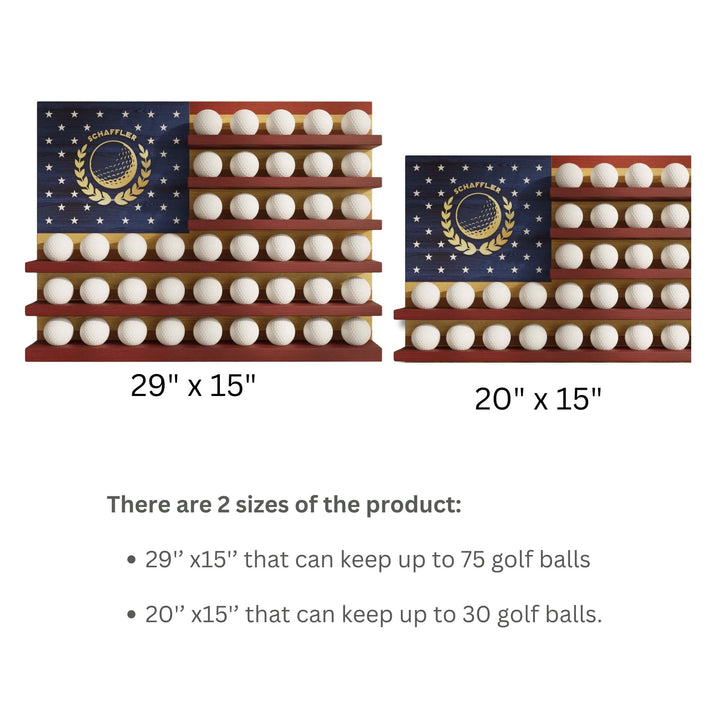 personalized golf ball display, golf ball display rack, golf ball shelf, golf ball shadow box