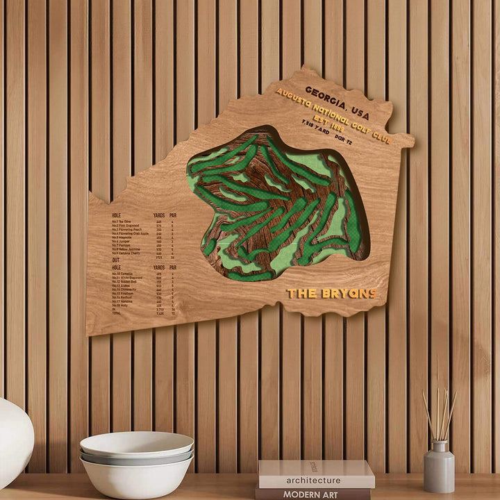 state shaped golf course map, custom golf course art, golf art