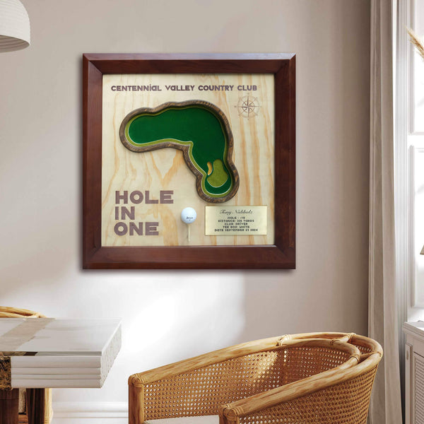 hole in one display,
hole in one plaque