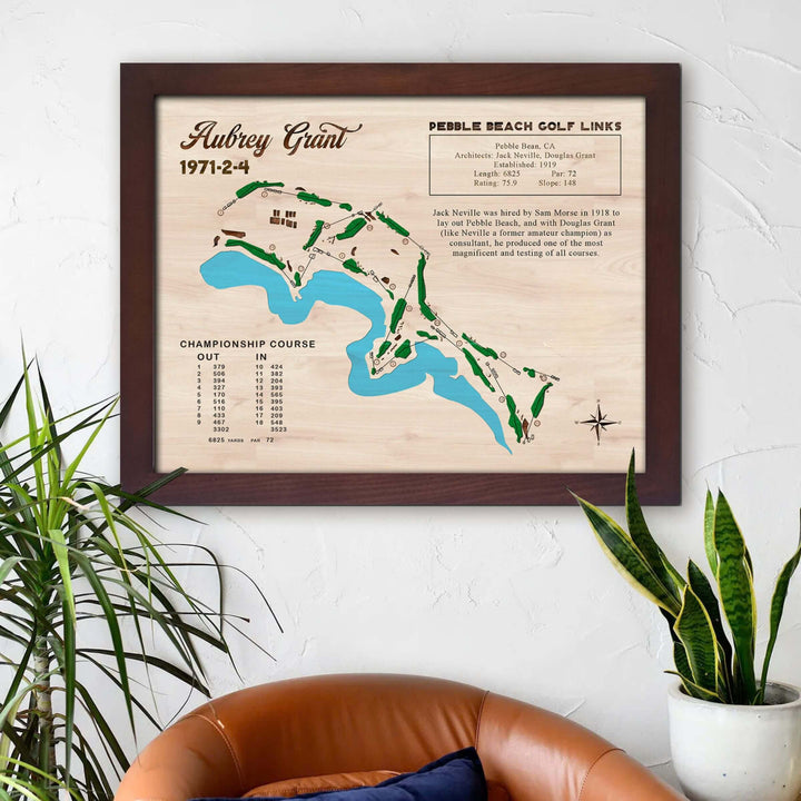 engraved golf course map, custom golf course map, golf art, golf decor, golf themed wall art, golf wall art