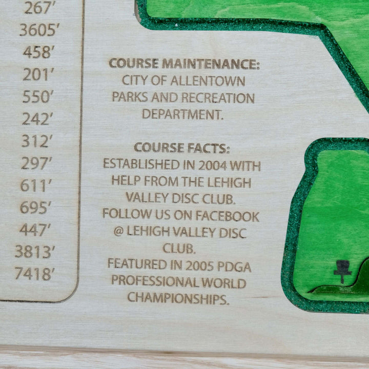 custom golf course map, custom golf maps, wooden golf course map