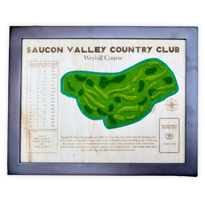 custom golf course map, custom golf maps, wooden golf course map