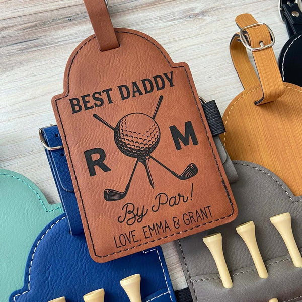 Best Daddy By Par Golf Bag Tag & Golf Tee Holder