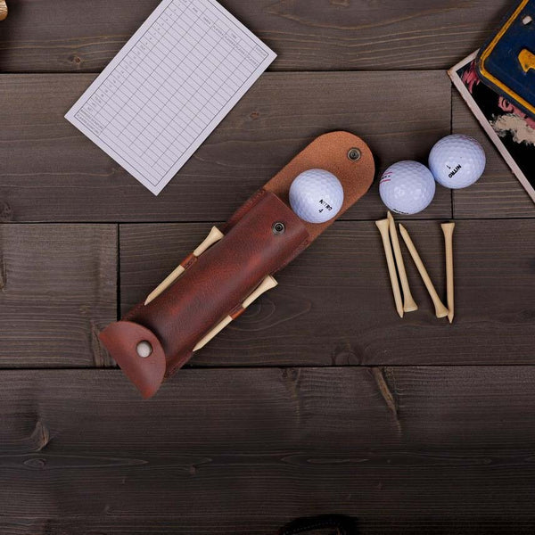 Leather Golf Ball Bag, Personalized Gift for Golfers